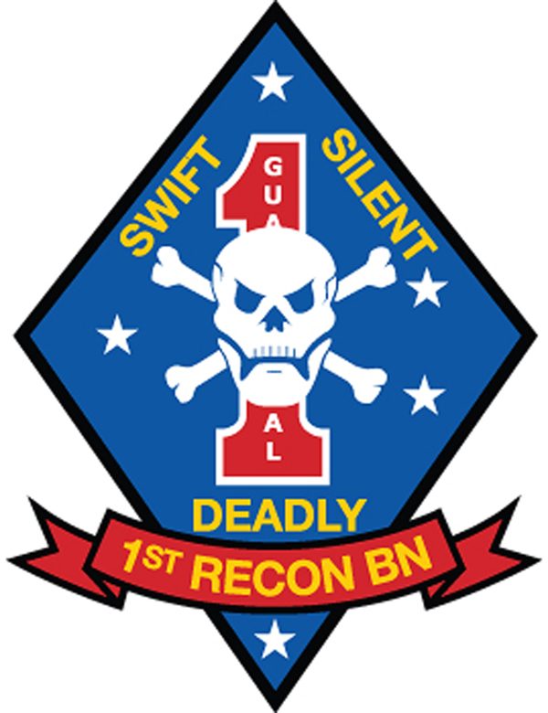 Insignia of Marine Corps 1st Reconnaissance Battalion; image from official Marine Corps site at http://www.tecom.usmc.mil/ccm/IMU/logos/Divi