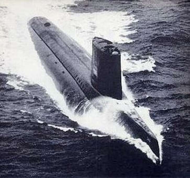 Cropped photo from 1960 Anaconda Copper magazine advertisement which is captioned as:  Official U.S. Navy Photograph